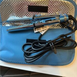 Blue Hair Curling Iron with Case
